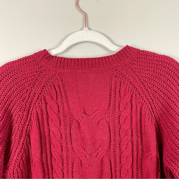 J. Jill NWT Chenille Cabled Tunic In Cherrywine Color Size Medium - Picture 8 of 14